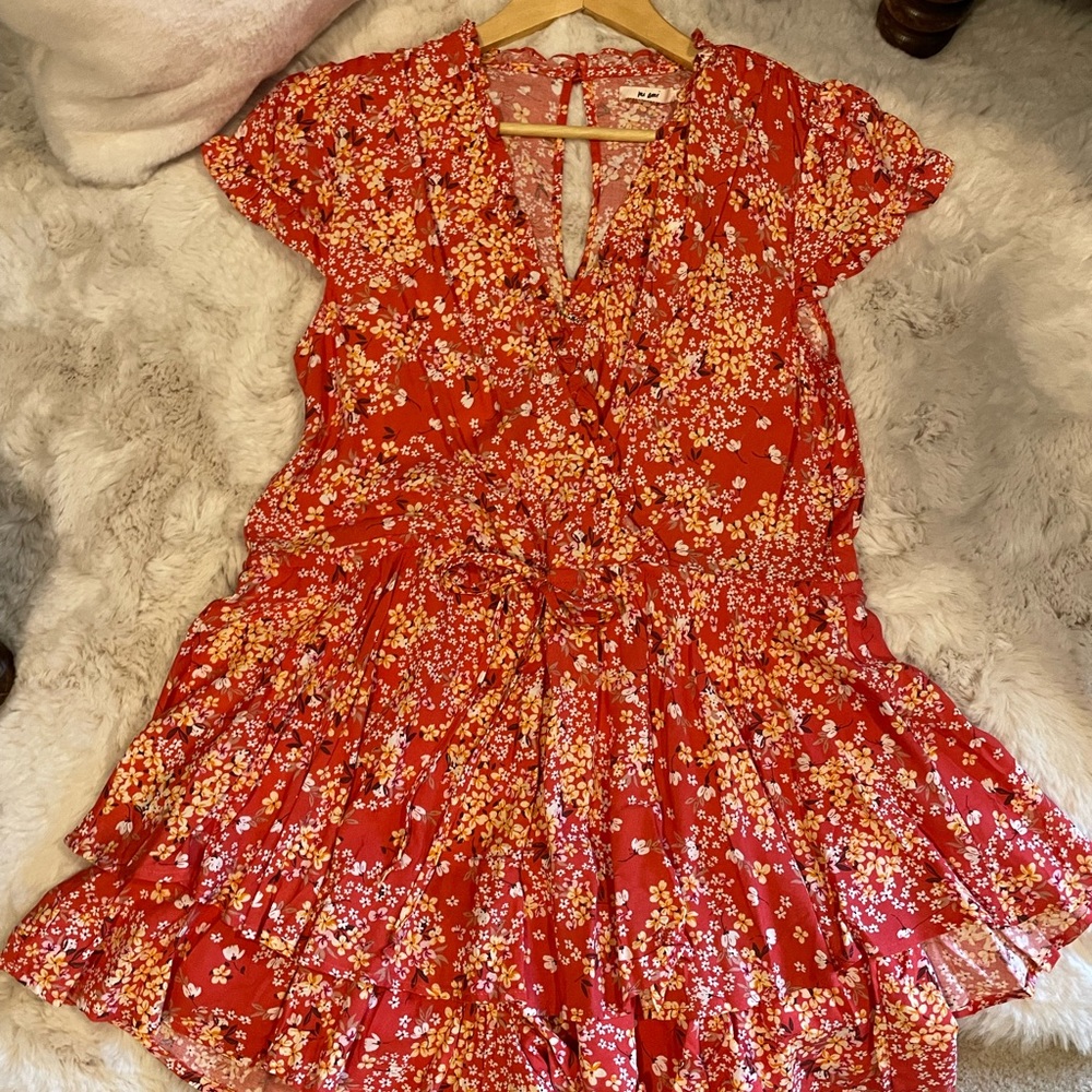 NWT Mi Ami MIAMI Francesca’s Coral Romper size L